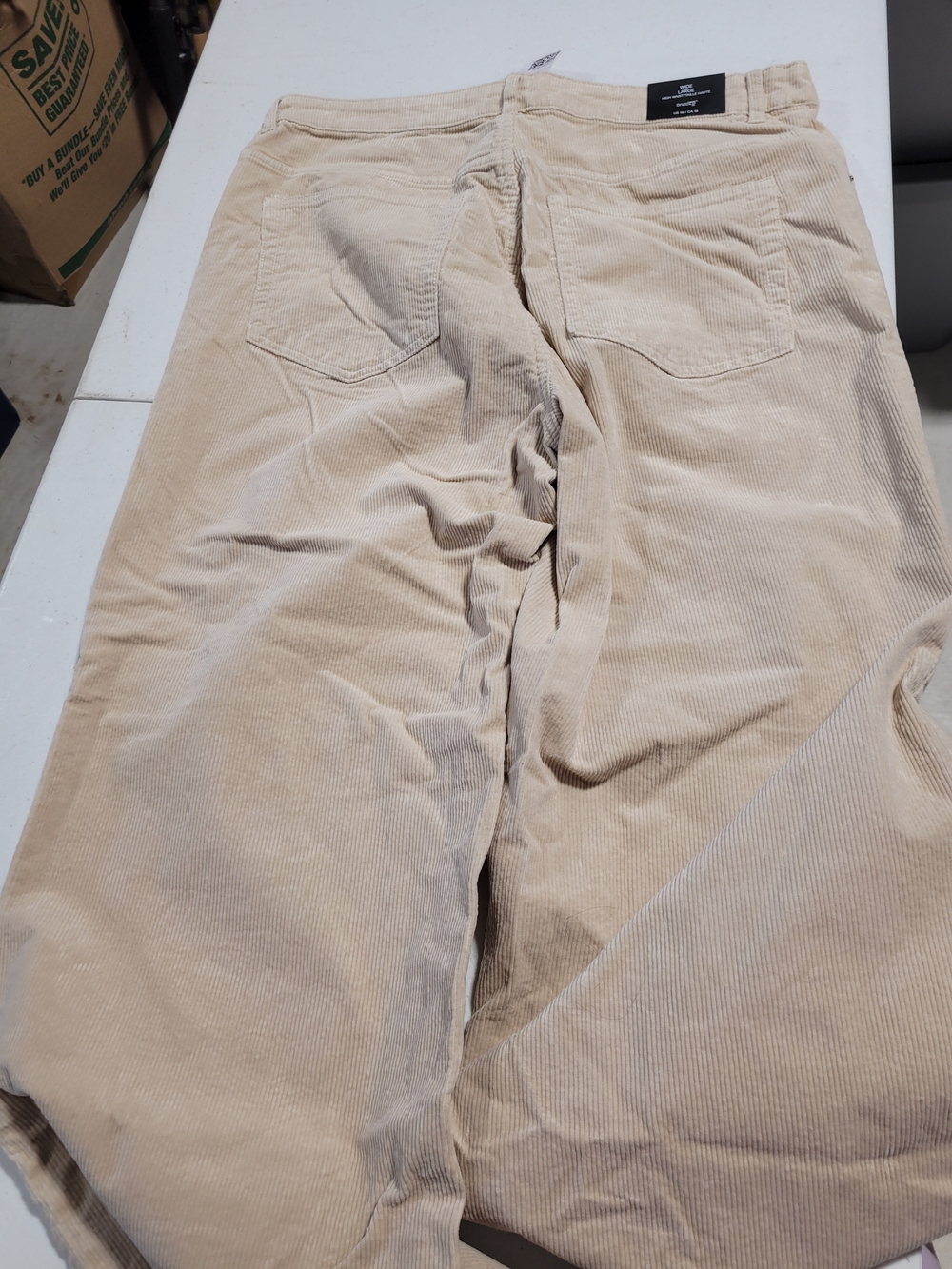 H&M Wide Leg Corduroy Pants in Light Beige - Picture 3 of 5
